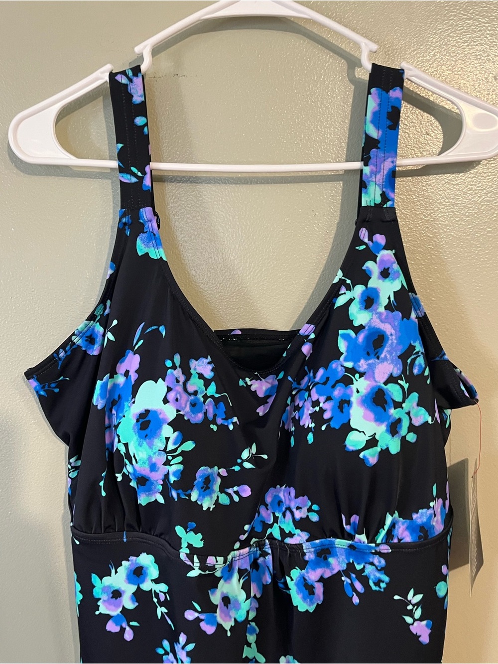 Swimsuit For All Womens Tankini Swim Top Blue Floral Size 20 NWT - Picture 5 of 11